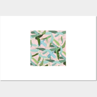 Eucalyptus Leaves Pink Design Posters and Art